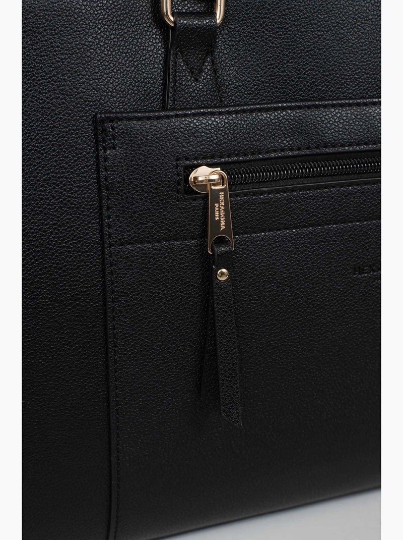 Bolso de hombro con 2 asas - 13" y a4 lys hexagona Negro - Kiabi