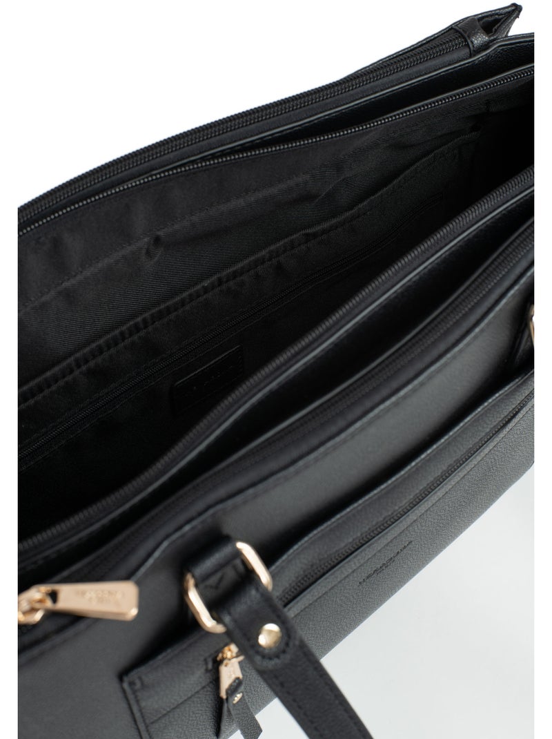 Bolso de hombro con 2 asas - 13" y a4 lys hexagona Negro - Kiabi