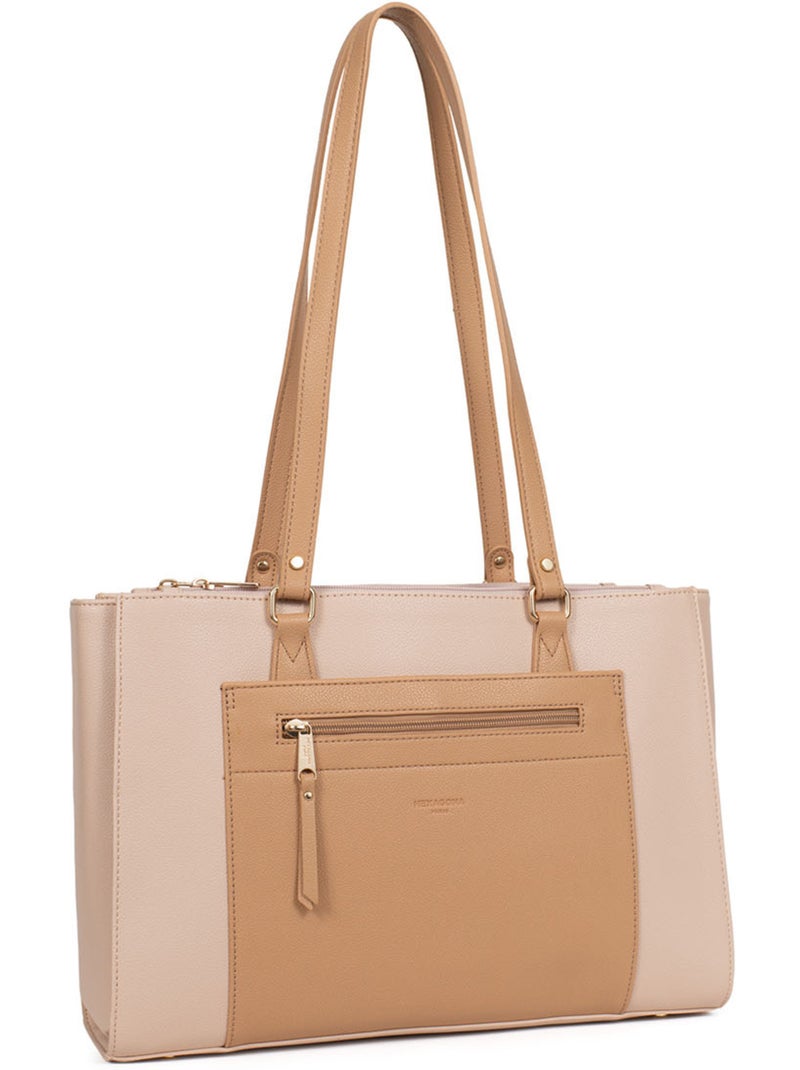 Bolso de hombro con 2 asas - 13" y a4 lys hexagona Nude - Kiabi