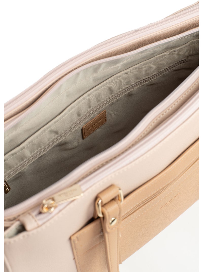 Bolso de hombro con 2 asas - 13" y a4 lys hexagona Nude - Kiabi