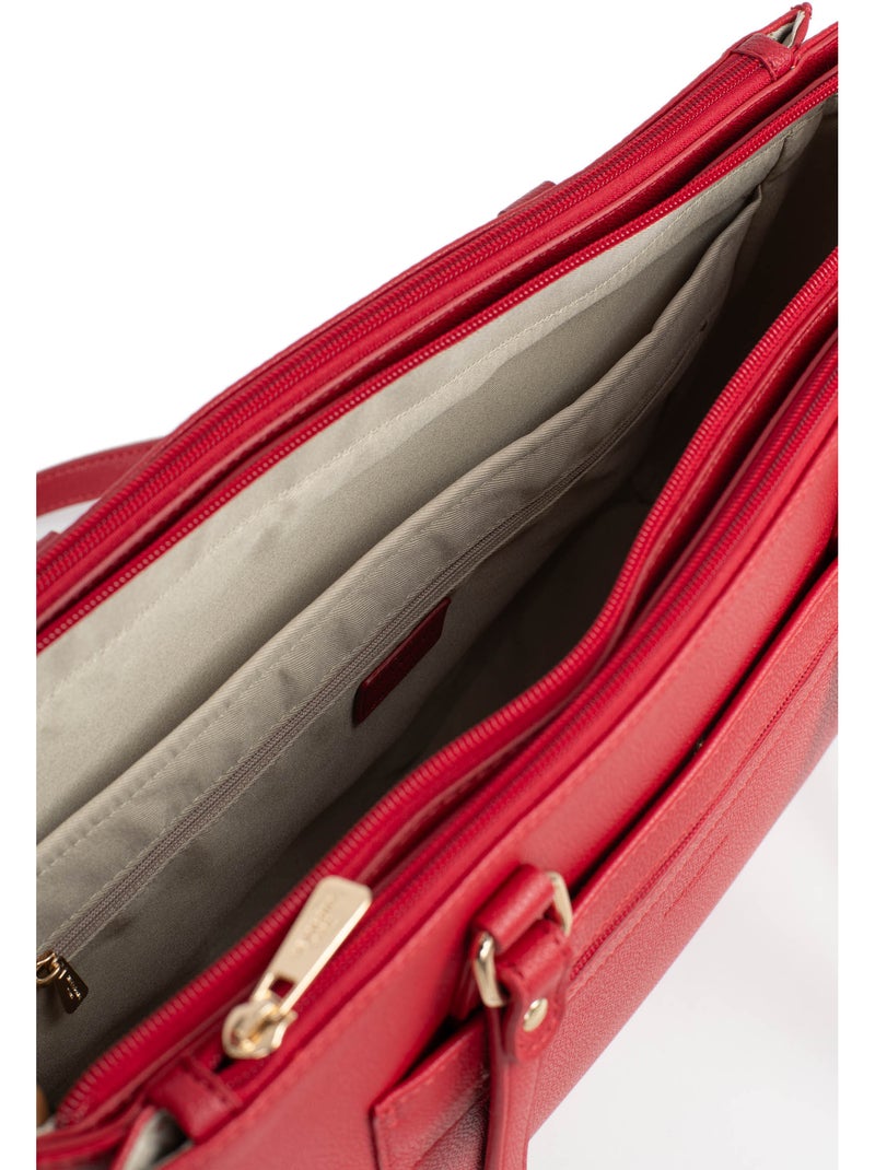 Bolso de hombro con 2 asas - 13" y a4 lys hexagona Rojo - Kiabi