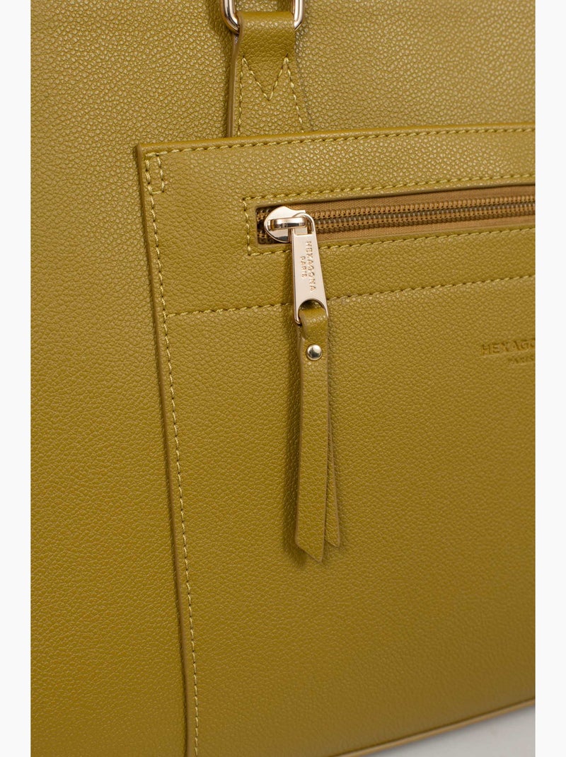 Bolso de hombro con 2 asas - 13" y a4 lys hexagona Verde anís - Kiabi