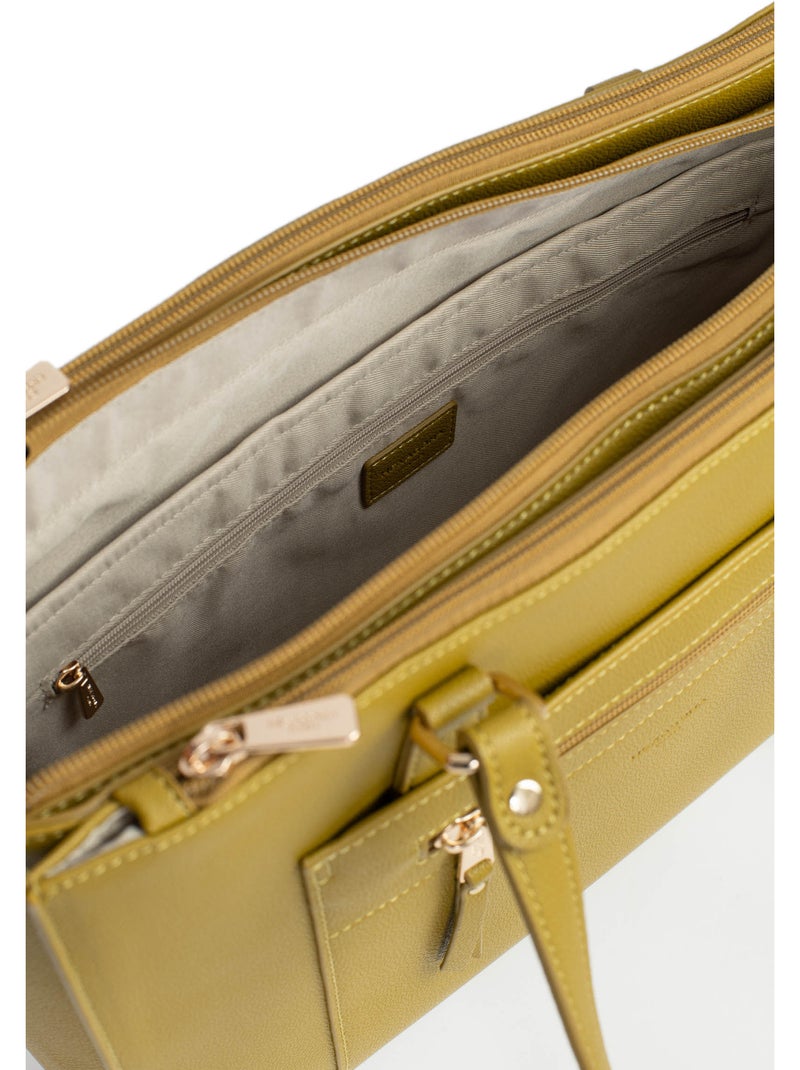 Bolso de hombro con 2 asas - 13" y a4 lys hexagona Verde anís - Kiabi