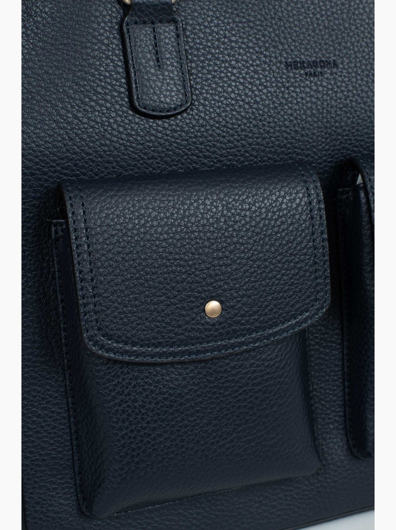 Bolso de hombro con 2 asas - a4 zora hexagona Azul noche - Kiabi