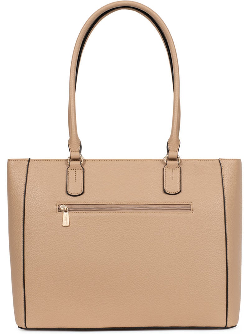 Bolso de hombro con 2 asas - a4 zora hexagona Beige arena - Kiabi