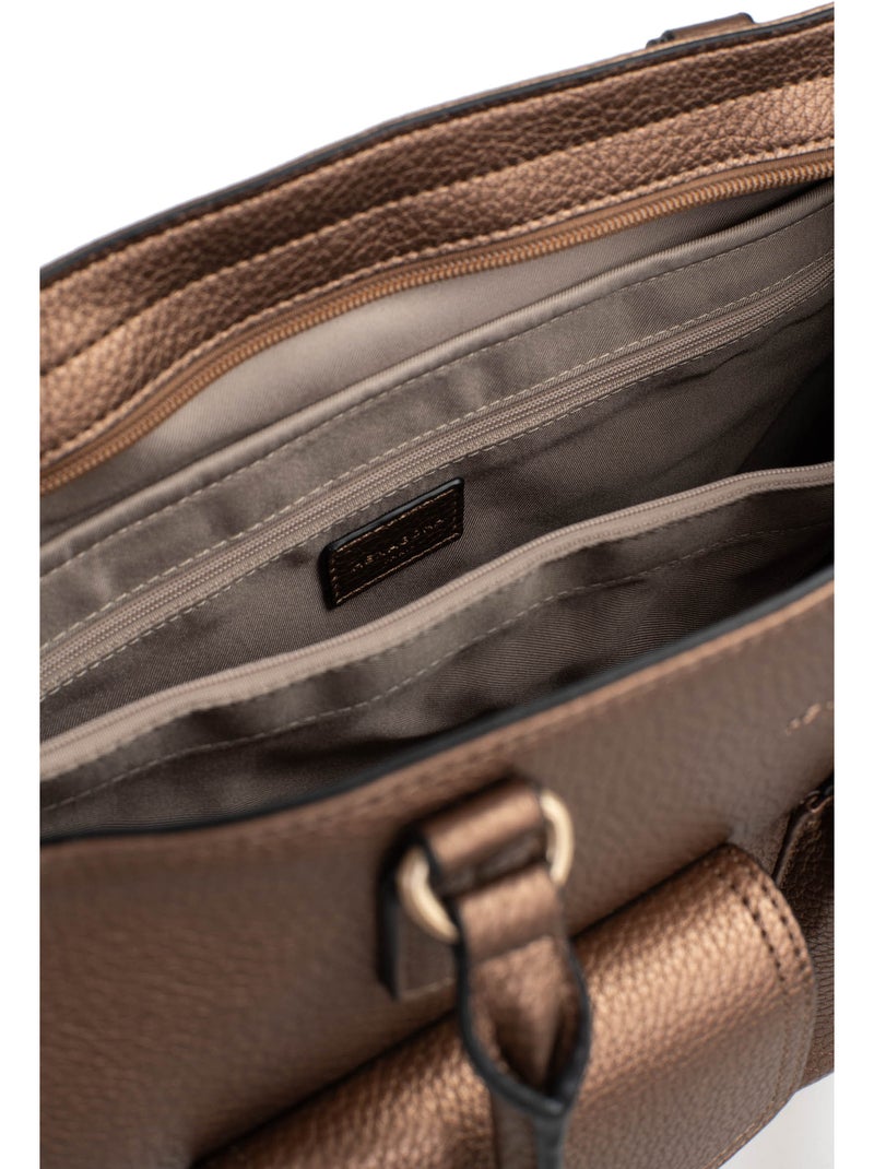 Bolso de hombro con 2 asas - a4 zora hexagona Bronce - Kiabi