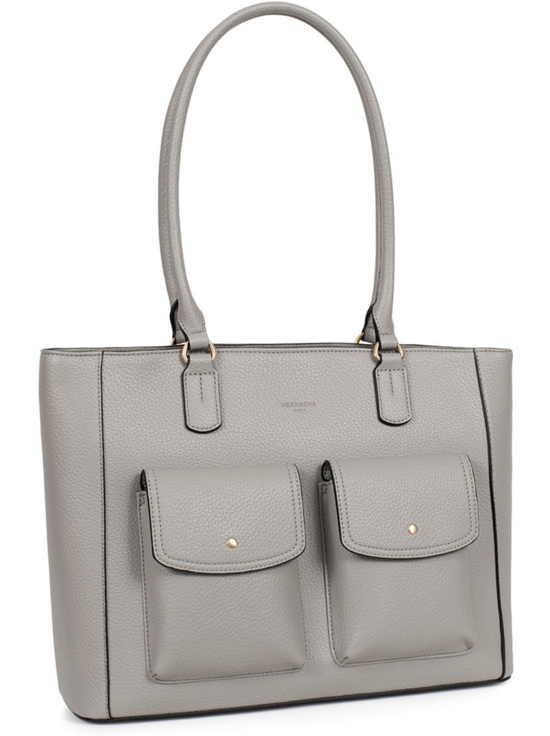 Bolso de hombro con 2 asas - a4 zora hexagona Gris claro - Kiabi