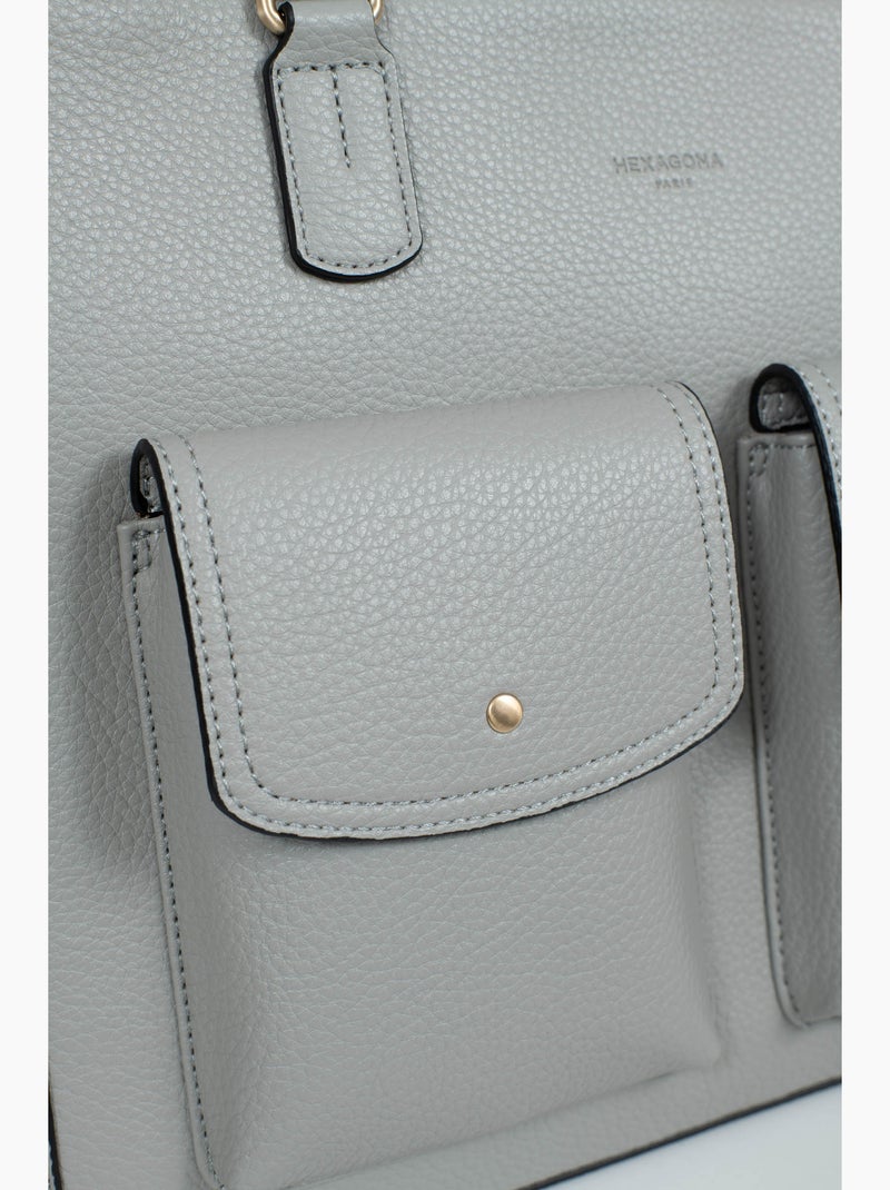 Bolso de hombro con 2 asas - a4 zora hexagona Gris claro - Kiabi
