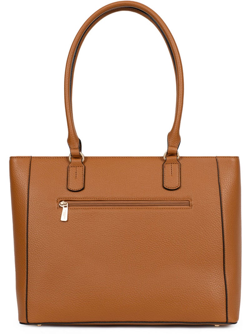 Bolso de hombro con 2 asas - a4 zora hexagona Marrón caramelo - Kiabi