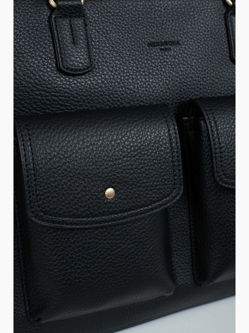 Bolso de hombro con 2 asas - a4 zora hexagona Negro - Kiabi