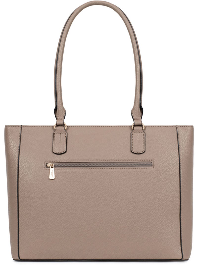 Bolso de hombro con 2 asas - a4 zora hexagona Taupe - Kiabi