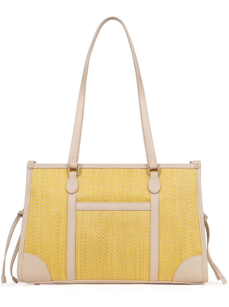 Bolso de hombro con 2 asas capri hexagona Amarillo - Kiabi