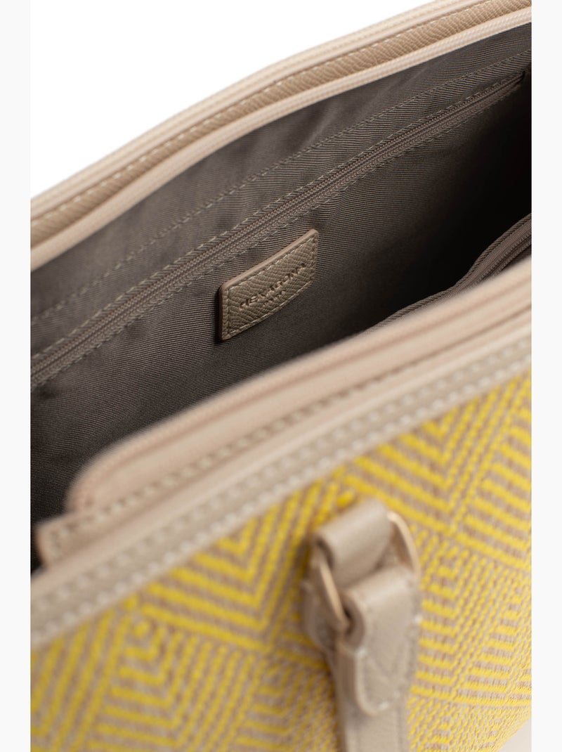 Bolso de hombro con 2 asas capri hexagona Amarillo - Kiabi