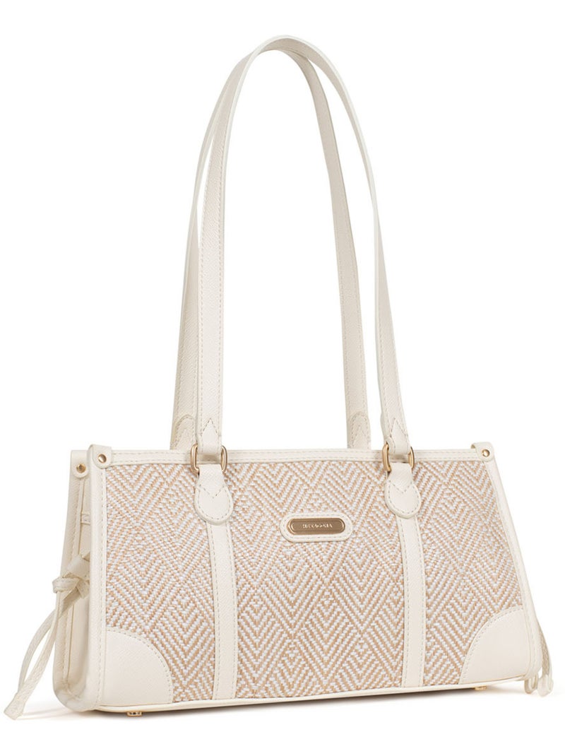 Bolso de hombro con 2 asas capri hexagona Blanco - Kiabi