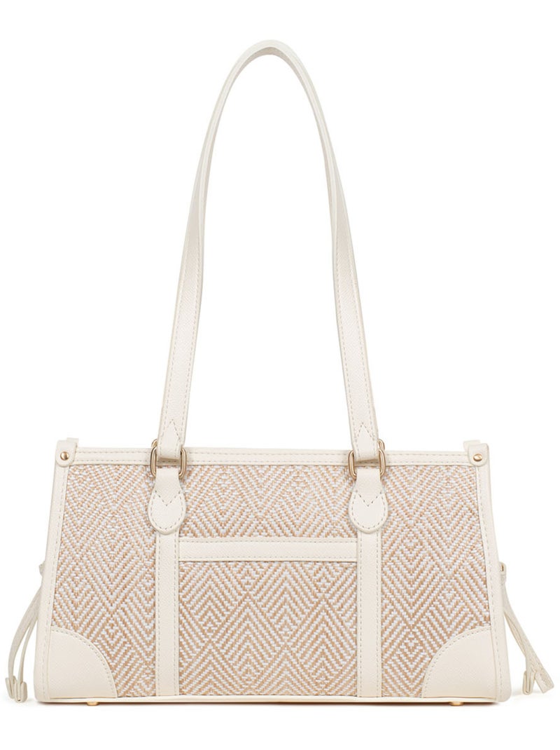Bolso de hombro con 2 asas capri hexagona Blanco - Kiabi
