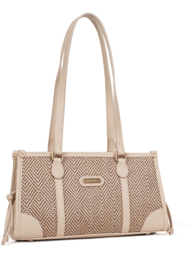 Bolso de hombro con 2 asas capri hexagona Marrón - Kiabi