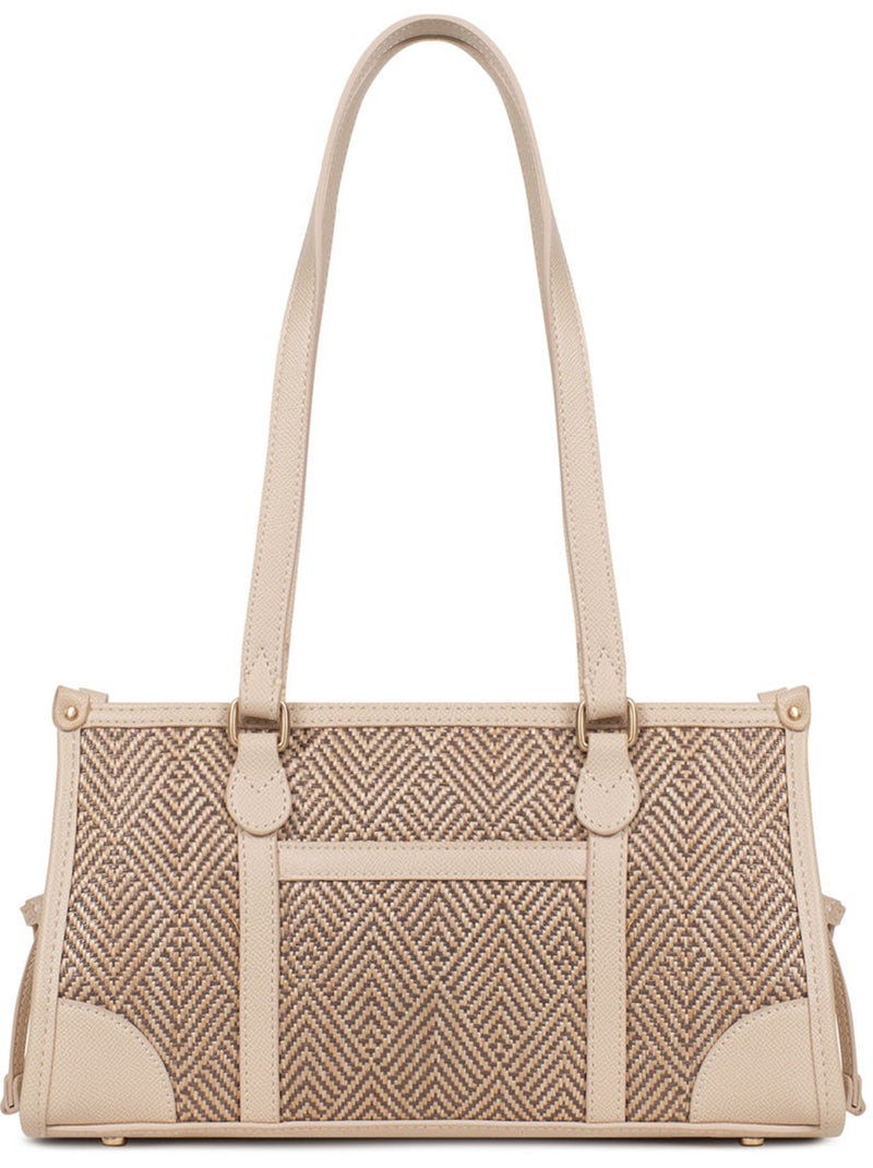 Bolso de hombro con 2 asas capri hexagona Marrón - Kiabi
