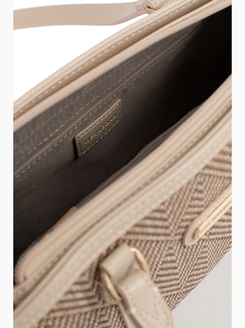Bolso de hombro con 2 asas capri hexagona Marrón - Kiabi