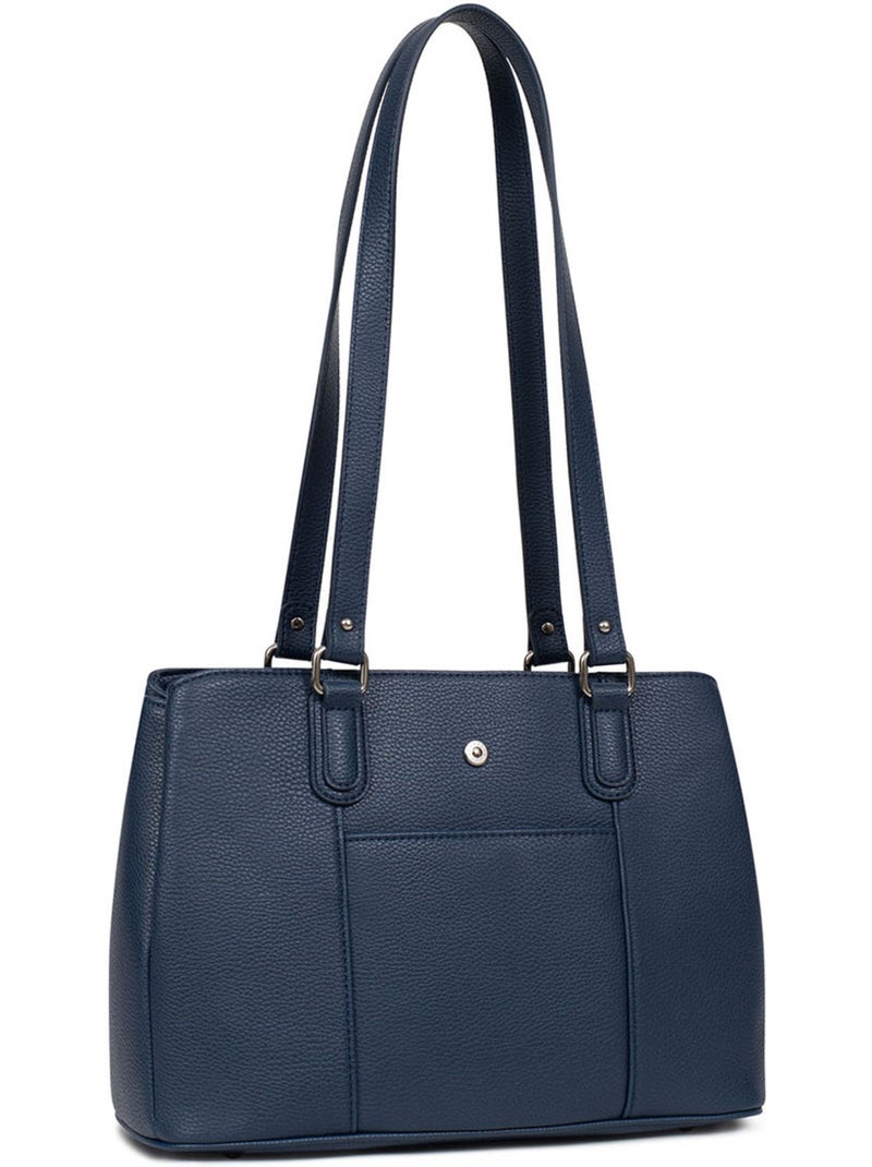 Bolso de hombro con 2 asas maya hexagona Azul marino - Kiabi