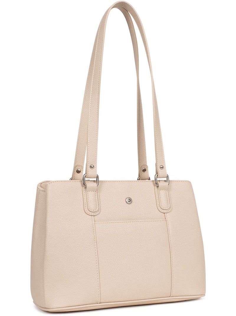Bolso de hombro con 2 asas maya hexagona Marfil - Kiabi