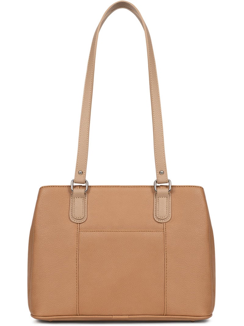 Bolso de hombro con 2 asas maya hexagona Marrón claro - Kiabi