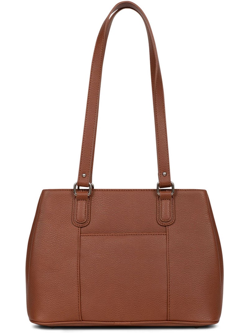 Bolso de hombro con 2 asas maya hexagona Marrón oscuro - Kiabi