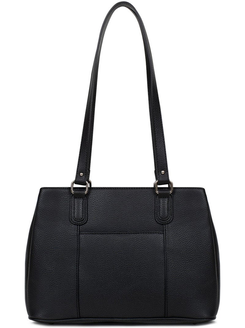 Bolso de hombro con 2 asas maya hexagona Negro - Kiabi
