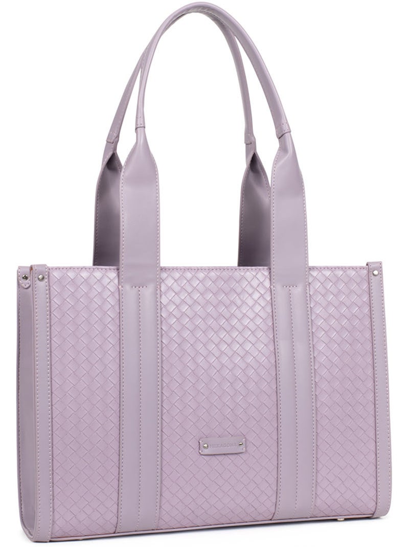Bolso de hombro con 2 asas nila hexagona Malva chiaro - Kiabi