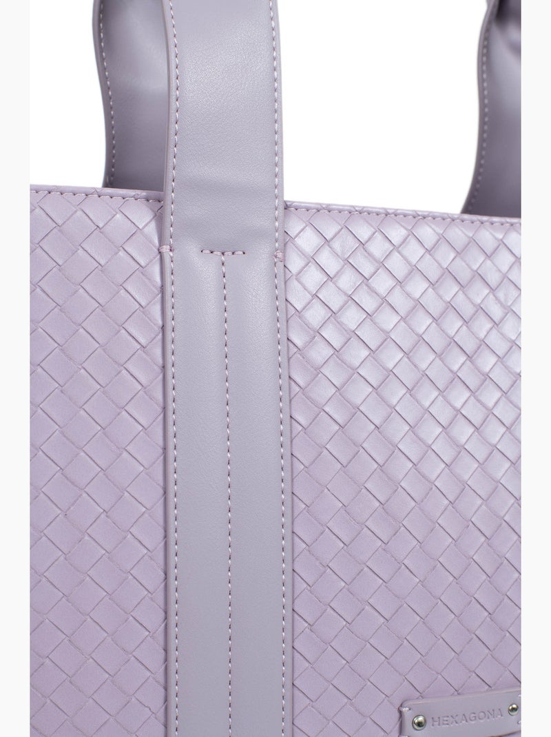 Bolso de hombro con 2 asas nila hexagona Malva chiaro - Kiabi
