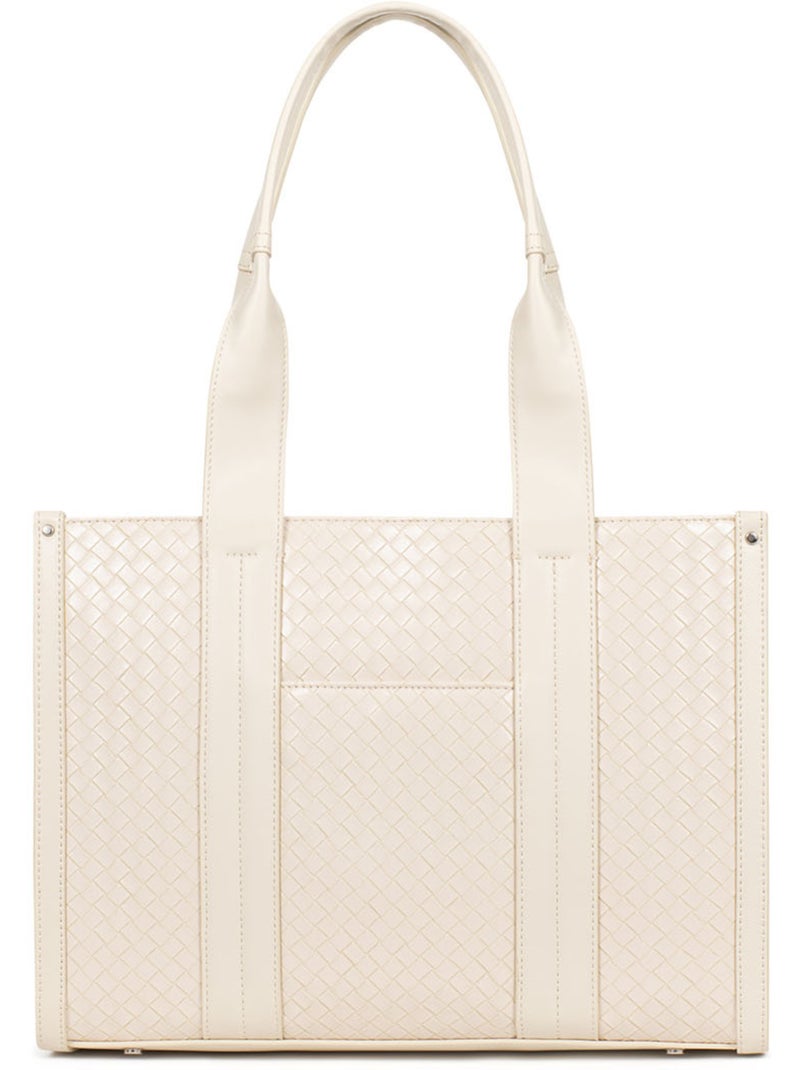 Bolso de hombro con 2 asas nila hexagona Marfil - Kiabi