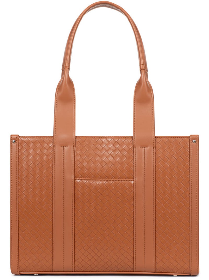 Bolso de hombro con 2 asas nila hexagona Marrón caramelo - Kiabi