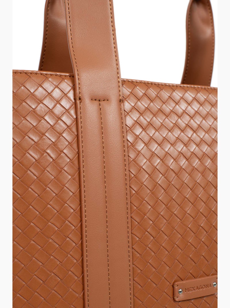 Bolso de hombro con 2 asas nila hexagona Marrón caramelo - Kiabi