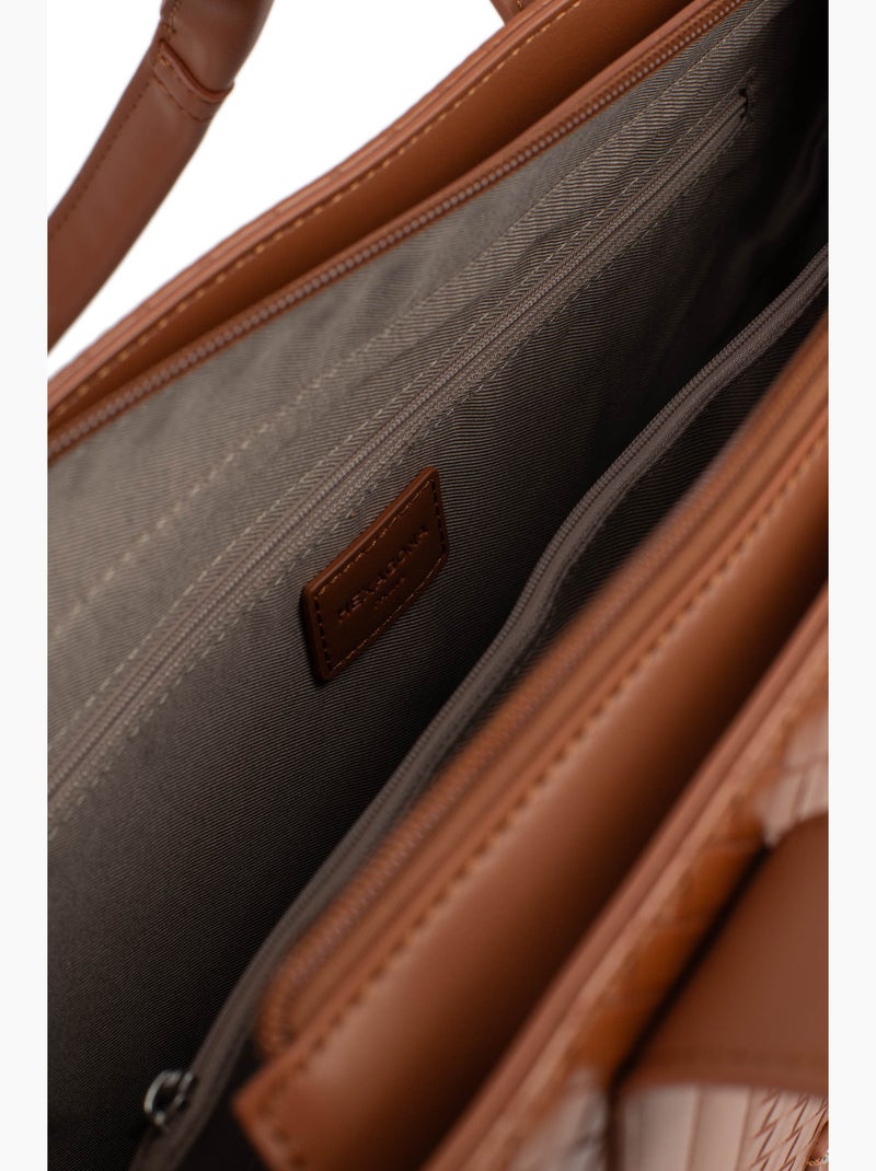 Bolso de hombro con 2 asas nila hexagona Marrón caramelo - Kiabi