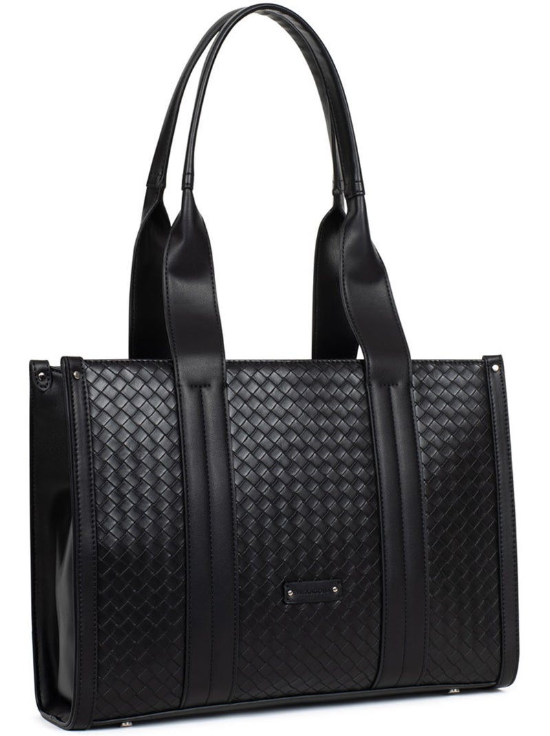 Bolso de hombro con 2 asas nila hexagona Negro - Kiabi