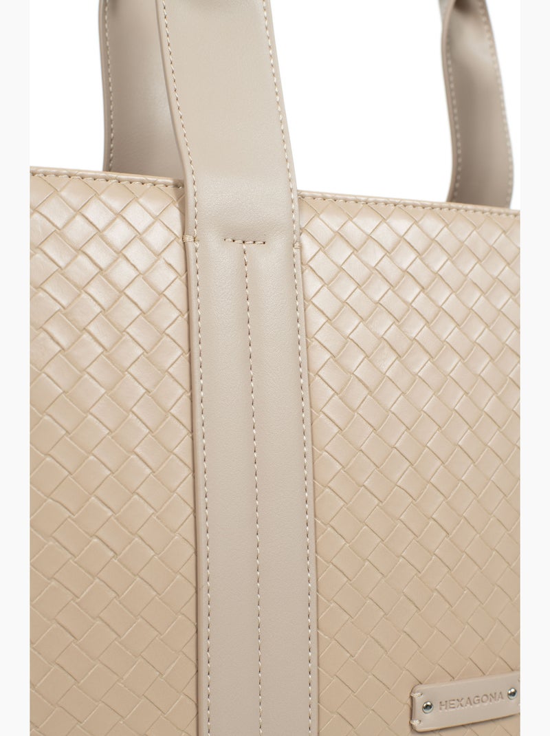 Bolso de hombro con 2 asas nila hexagona Taupe - Kiabi