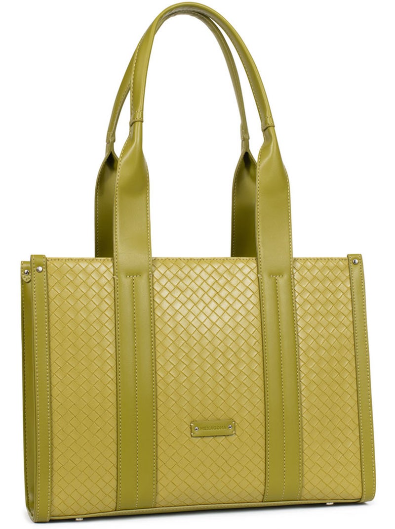 Bolso de hombro con 2 asas nila hexagona Verde claro - Kiabi