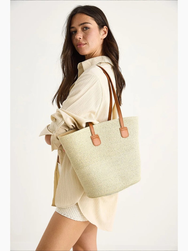 Bolso de hombro de playa lucci Beige natural - Kiabi
