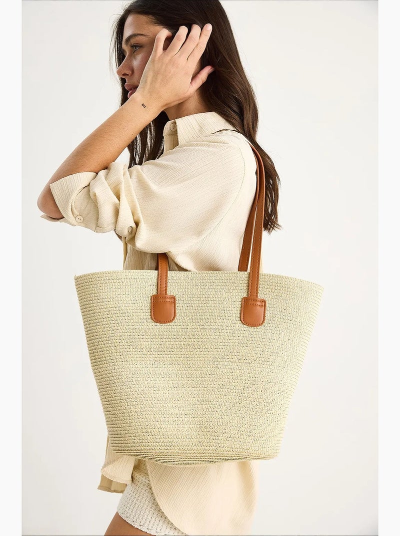 Bolso de hombro de playa lucci Beige natural - Kiabi
