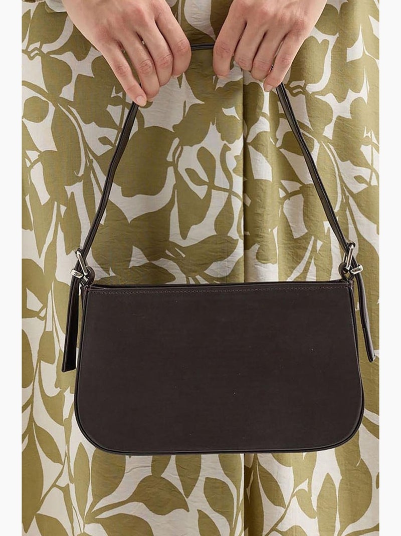 Bolso de hombro de poliéster tejido liso bdart Marrón chocolate - Kiabi