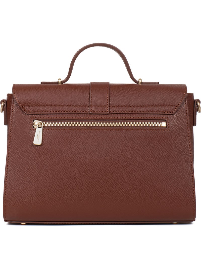Bolso de mano 1 asa - cuero aude hexagona Marrón - Kiabi