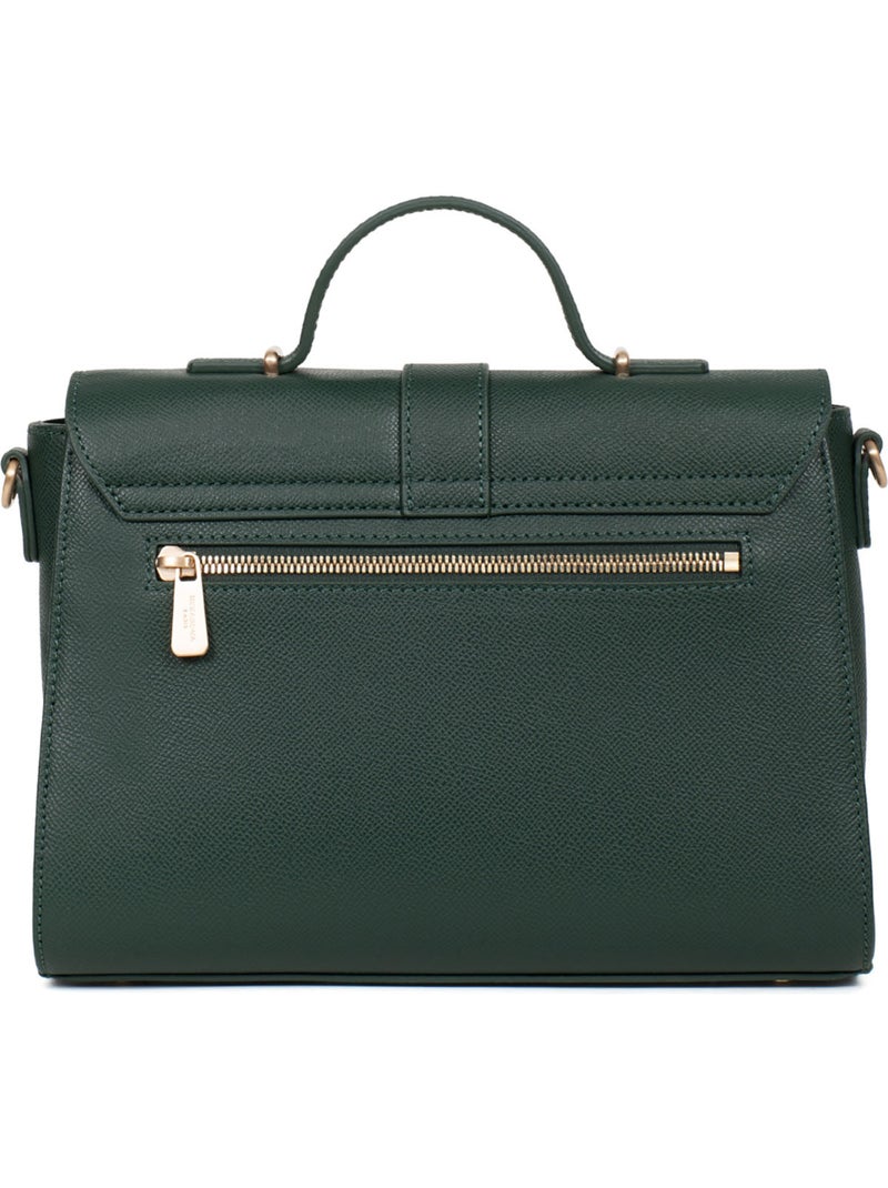 Bolso de mano 1 asa - cuero aude hexagona Verde oscuro - Kiabi