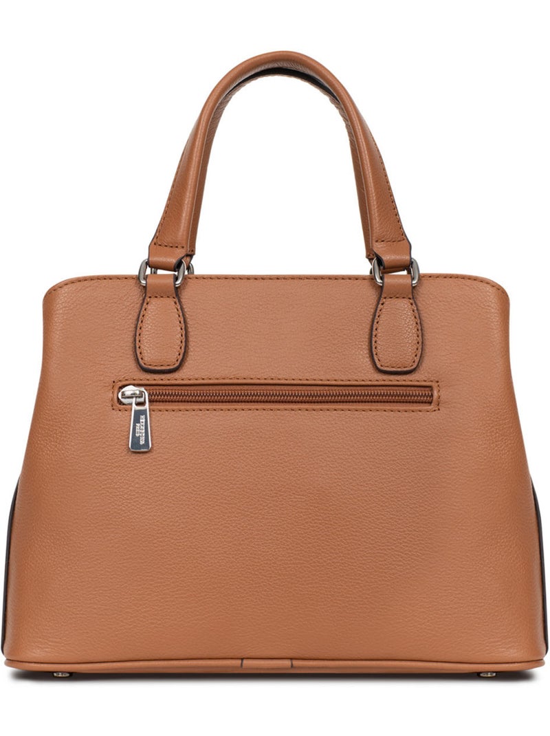 Bolso de mano 2 asas - cuero mirabelle hexagona Marrón claro - Kiabi