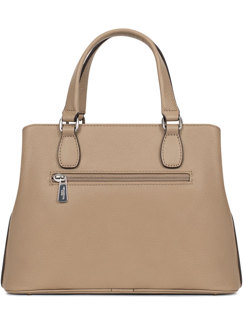 Bolso de mano 2 asas - cuero mirabelle hexagona Marrón glaseado - Kiabi