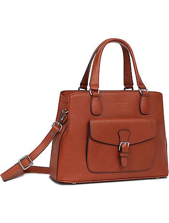 Bolso de mano 2 asas - cuero mirabelle hexagona