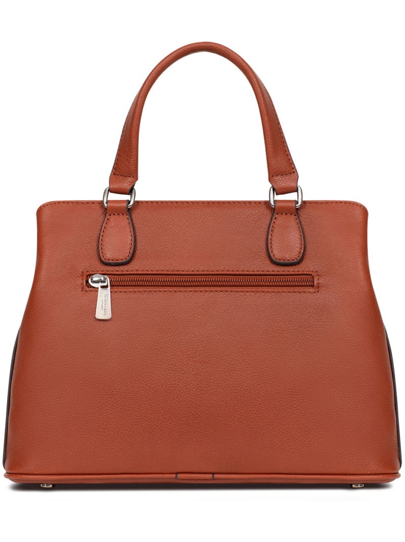 Bolso de mano 2 asas - cuero mirabelle hexagona Marrón - Kiabi