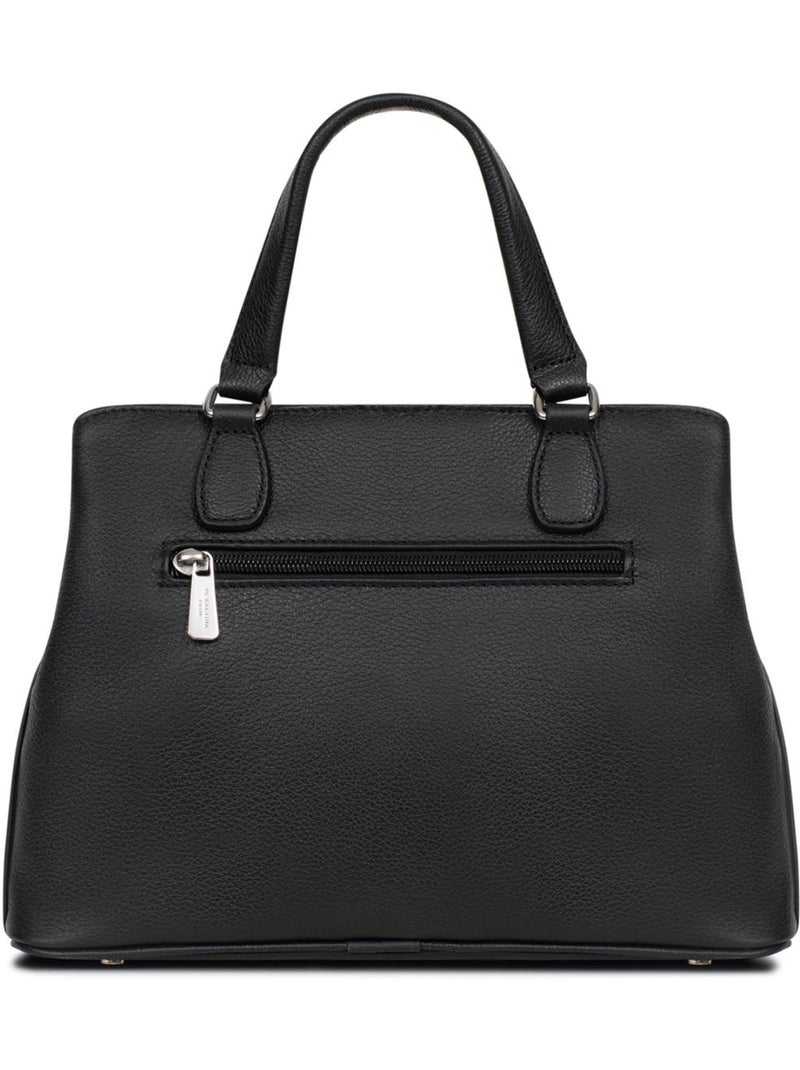 Bolso de mano 2 asas - cuero mirabelle hexagona Negro - Kiabi