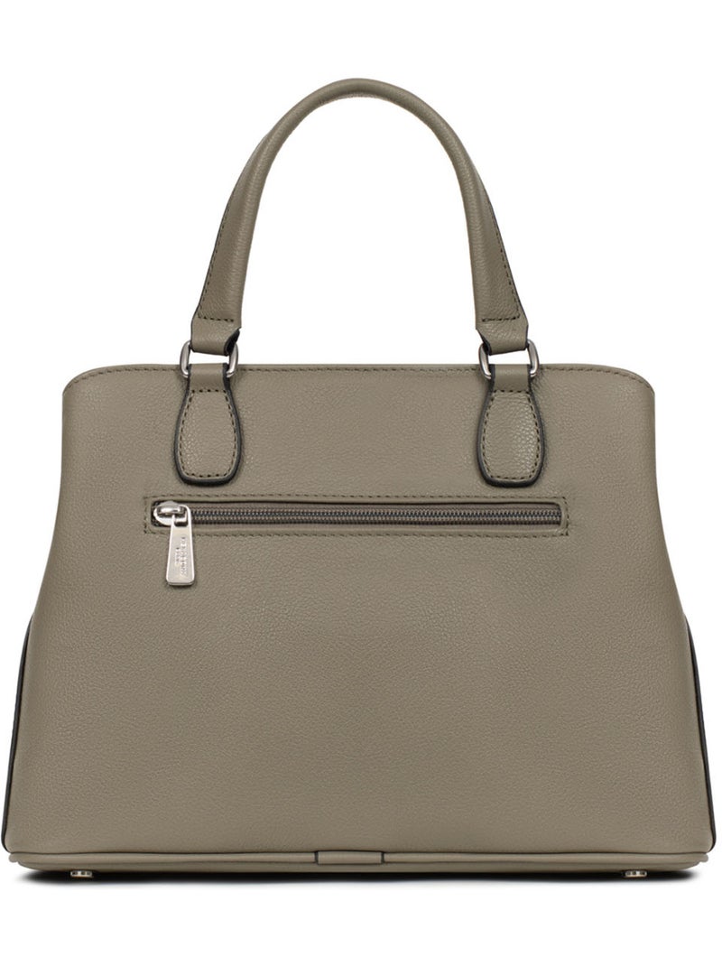 Bolso de mano 2 asas - cuero mirabelle hexagona Verde oliva - Kiabi