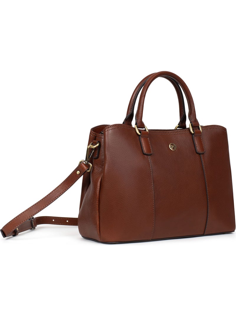 Bolso de mano 2 asas - cuero ondine hexagona Marrón - Kiabi