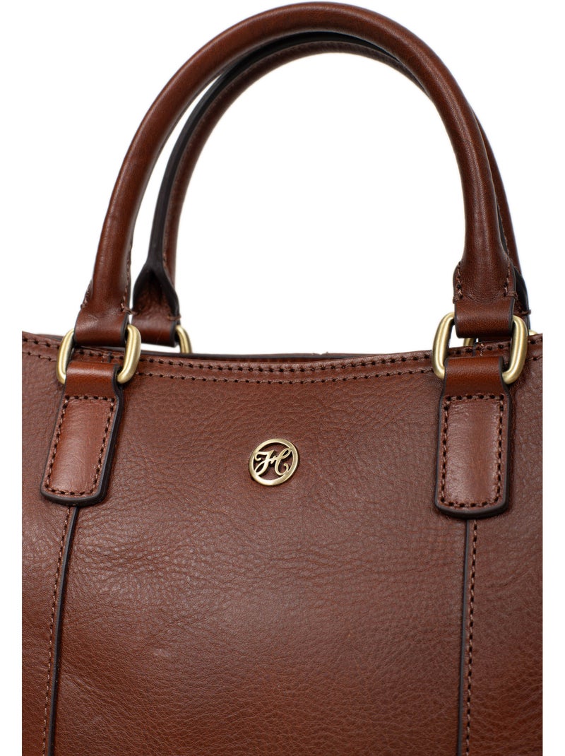 Bolso de mano 2 asas - cuero ondine hexagona Marrón - Kiabi