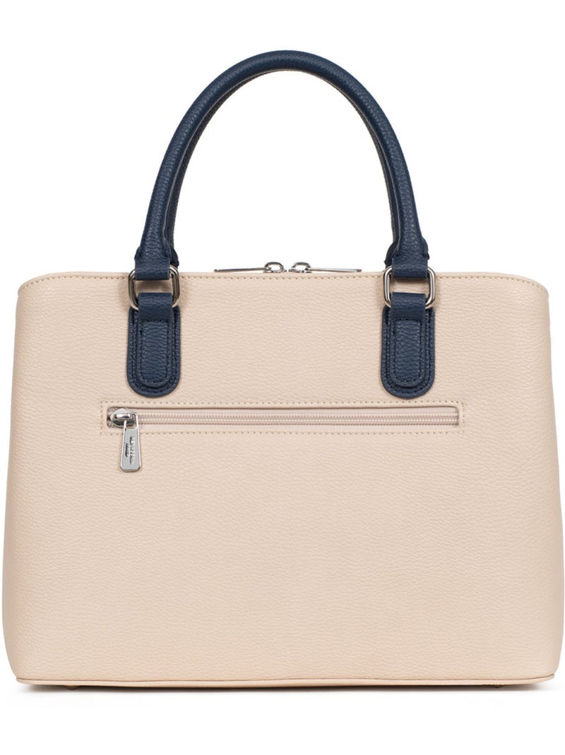 Bolso de mano 2 asas maya hexagona Marino/Blanco - Kiabi